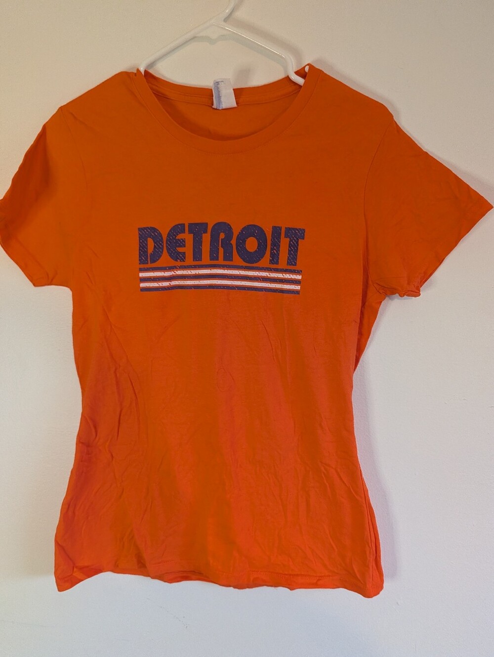 Orange 'Detroit' Graphic Tee. Size Medium.